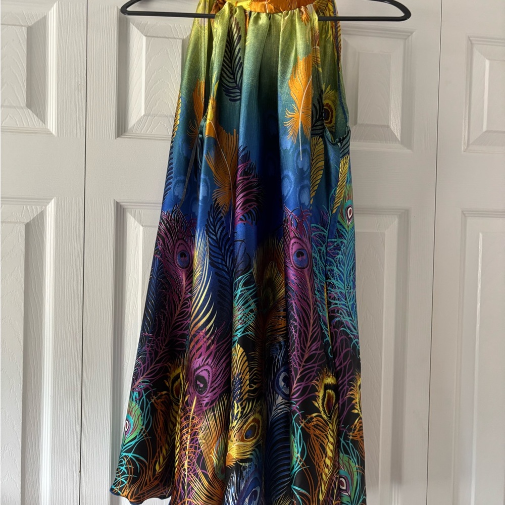 Yellow and Gold A-line Maxi Dress for Resort Wear